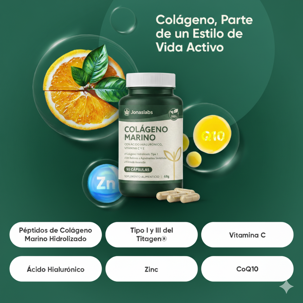 Colágeno hidrolizado con ácido hialurónico y vitamina C