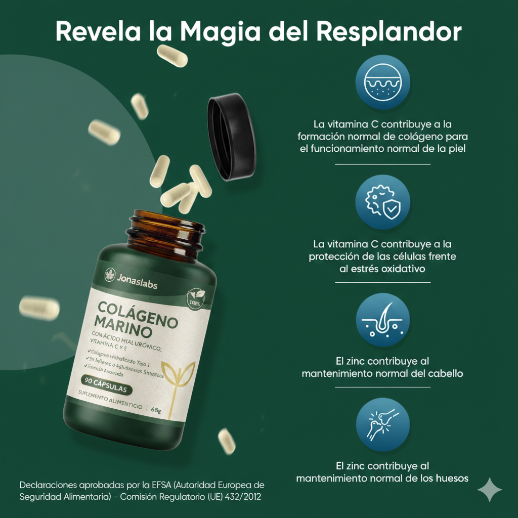 Colágeno hidrolizado con ácido hialurónico y vitamina C